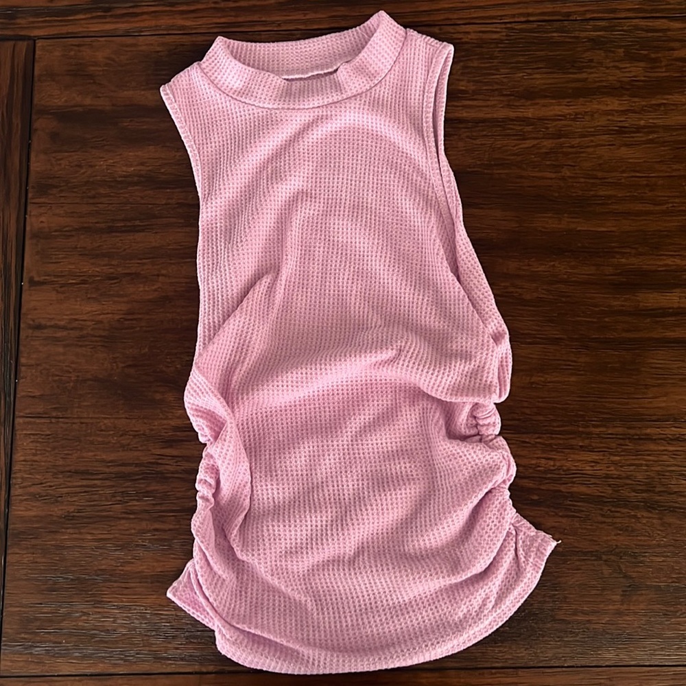 High neck ruffle tank top